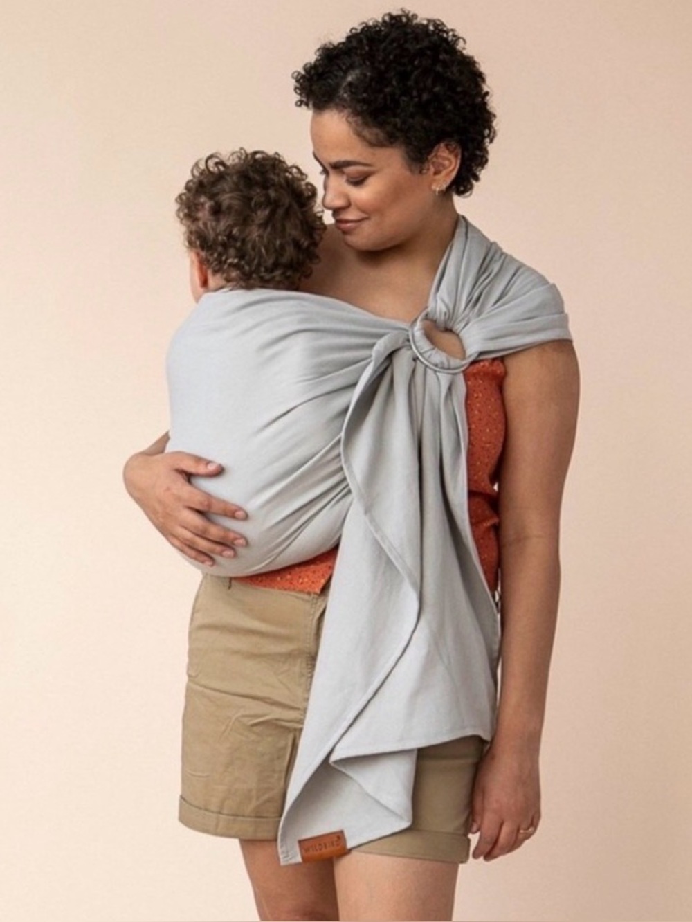 Wildbird Light Gray Ring Baby Wearing Sling Wrap
